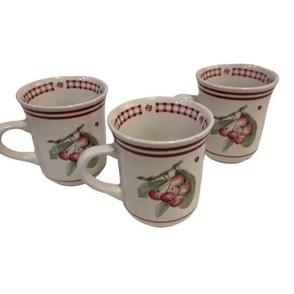 PFALTZGRAFF Delicious Retired Apples Cherries Set of 3 Mugs Coffee Cups - Picture 3 of 5